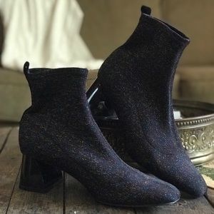 Zara Shoes - ZARA - Glitter Block Heel Boots Zara Shoes - ZARA - Glitter Block Heel Boots